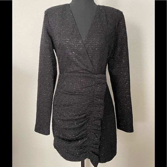 NWT Zara Textured Weave Dress With Ruffles - Picture 1 of 11